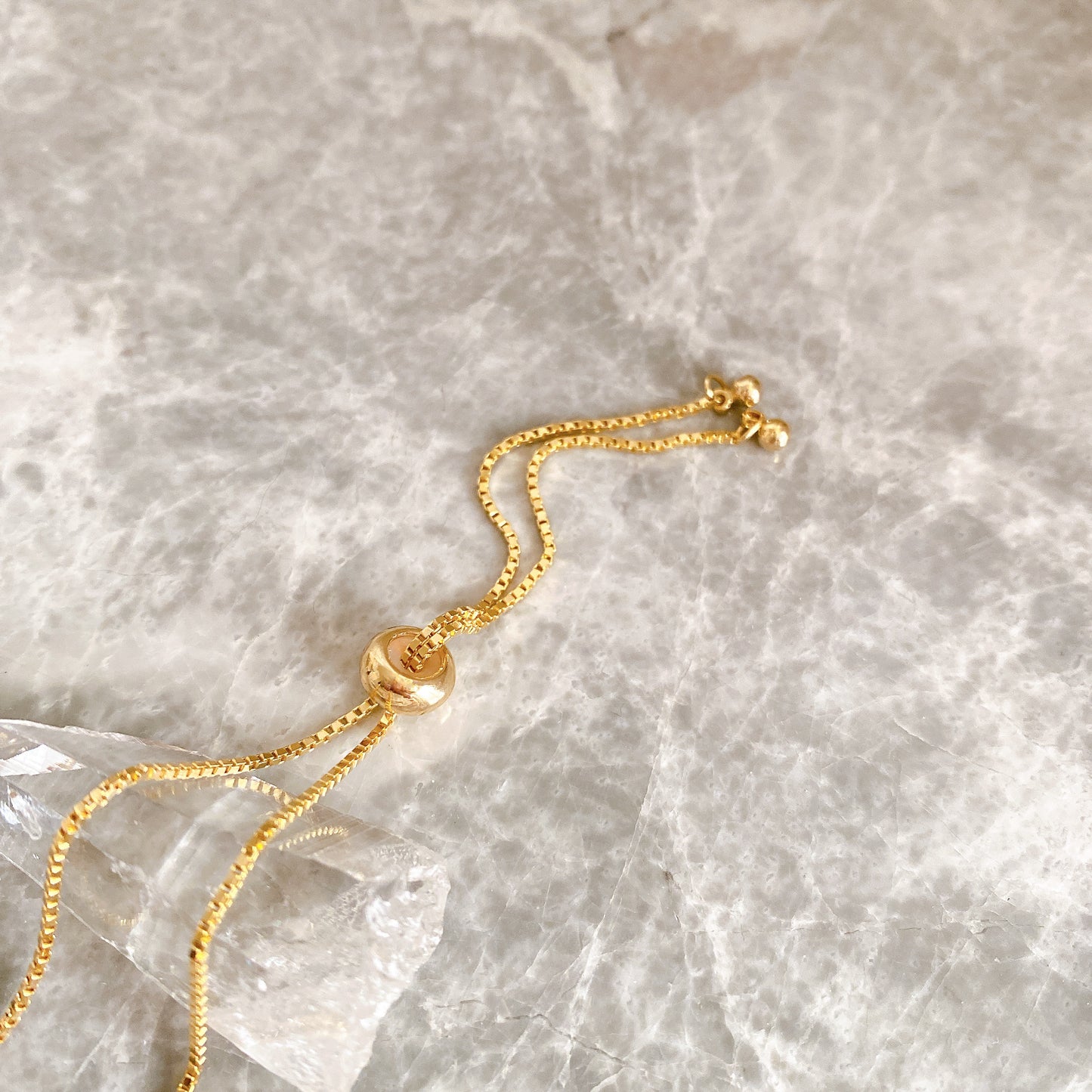 【Simple Series】ローズクォーツ・チェーンブレスレット