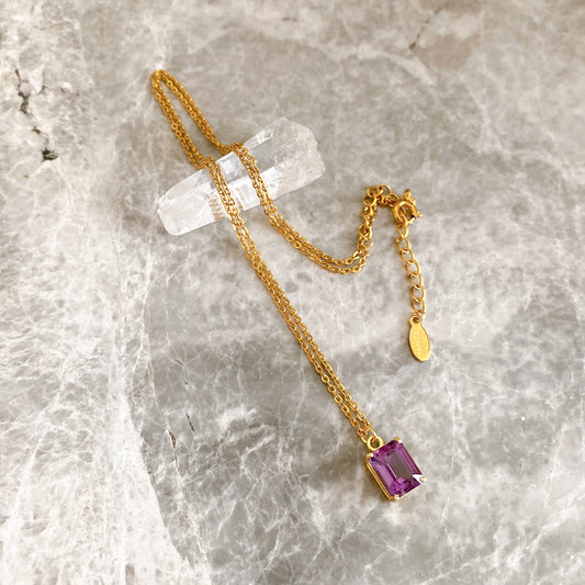 【Astra】アメジスト・ネックレス｜持ち歩く聖域｜2月誕生石・サージカルステンレス