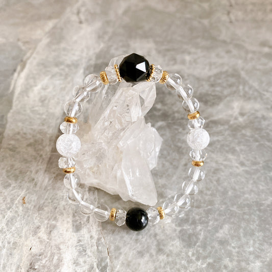 【Simple Series】モリオン・ゴムブレスレット