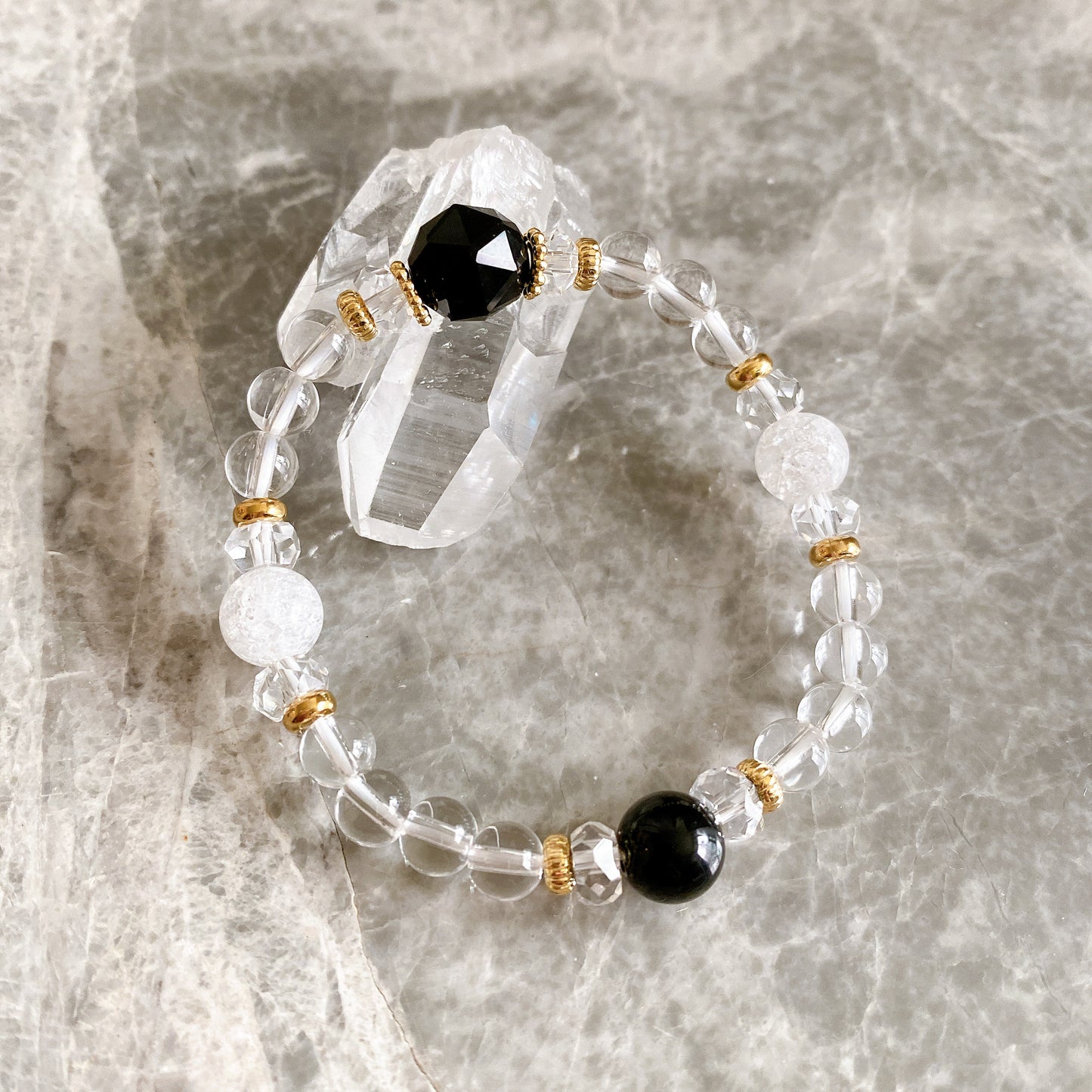 【Simple Series】モリオン・ゴムブレスレット