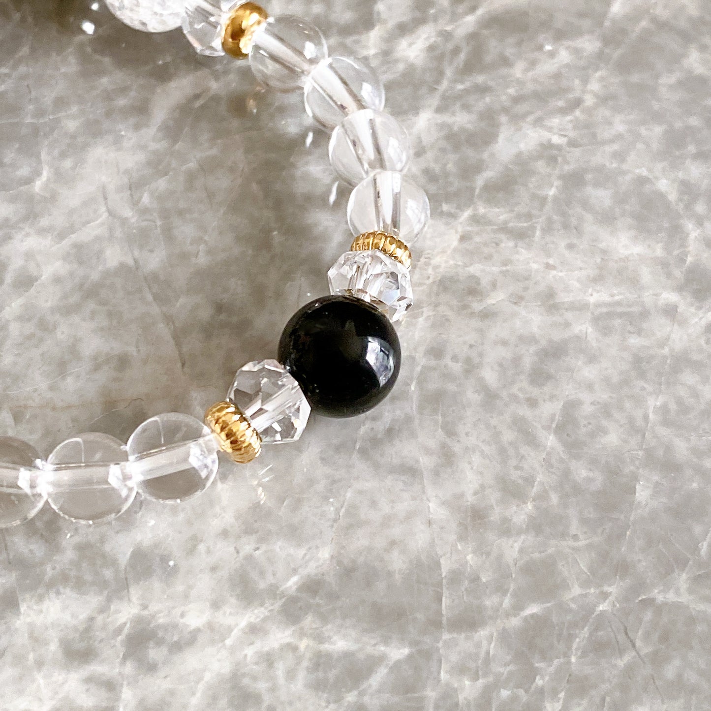 【Simple Series】モリオン・ゴムブレスレット