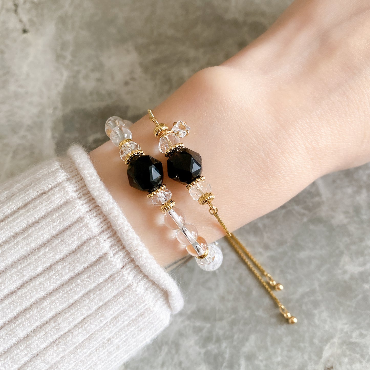 【Simple Series】モリオン・チェーンブレスレット