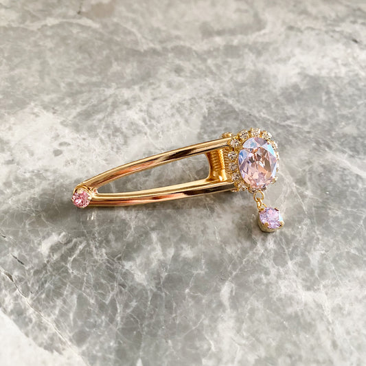 【数量限定】揺れる光のきらめき｜スワロフスキークリスタル｜ヘアクリップ（限定・桜ピンクカラー）